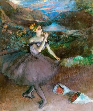 bailarina de ballet con ramo Edgar Degas Pinturas al óleo